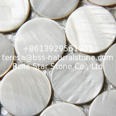 China Handmade Beautiful Sea shell Mosaic Freshwater Shell Mosaic Small Round Pieces in Dia 25mm supplier