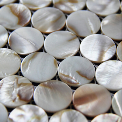 China Handmade Beautiful Sea shell Mosaic Freshwater Shell Mosaic Colorful Round Pieces dia 25mm supplier