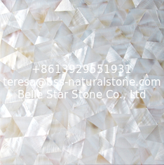 China Handmade Beautiful Sea shell Wall Panel Freshwater Shell Decorating Panel Triangle 10-35mm supplier