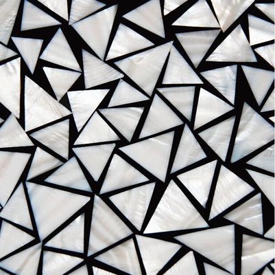 China Seashell Wall Panel Freshwater Shell Panel Triangle Pieces in 20x20mm with Black Surrounds supplier