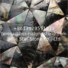 China Convex Surface Sea shell Wall Panel Black Butterfly Shell Decorating Panel Triangle 40mm supplier