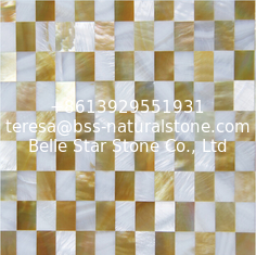 China Natural Sea shell Wall Covering Yellow Butterfly Shell Mixed Freshwater Shell Wall Panel supplier