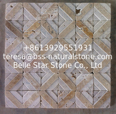 China Natural Stone Mosaic China Travertine Mosaic Convex Flower Surface for Wall Decoration supplier