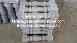 China Railings Guangxi White Marble Balustrade China Carrara Marble Baluster Marble Handrails supplier