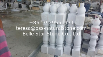 China Stone Baluster Guangxi White Marble Balustrade China Carrara Marble Staircase Railings supplier