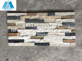 China Mixed Colors Quartzite Cultured Stone Veneer Ledger Stone Panels Stone Wall Cladding supplier