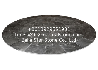 China Chinese Black Slate Circle Stone Charcoal Slate Medallion Slate Paving Stone Yard Pavers supplier