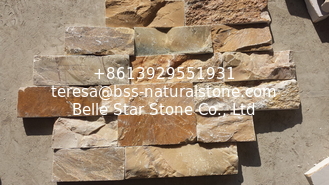 China Yellow Quartzite Field Stone Natural Quartzite Stone Cladding Quartzite Corner Stone supplier