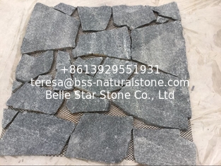 China Black Quartzite Random Flagstone,Crazy Stone,Flagstone Patio,Patio Pavers,Landscaping Stone supplier