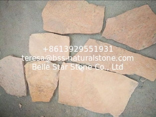 China Pink Sandstone Random Flagstone Crazy Stone Irregular Flagstone Landscaping Stones supplier