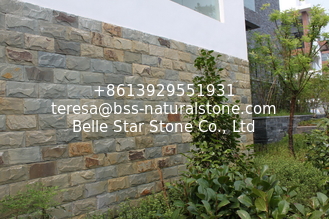 China Multicolor Slate Mushroom Stones Slate Exterior Stone Cladding Slate Landscaping Stones supplier
