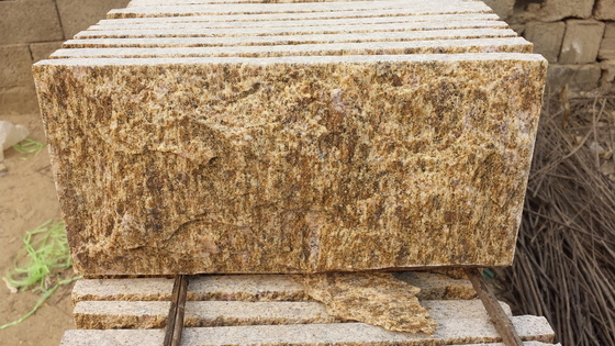 China Tiger Skin Yellow Granite Mushroom Stones Granite Stone Wall Tiles Pillar/Column Wall Stone supplier