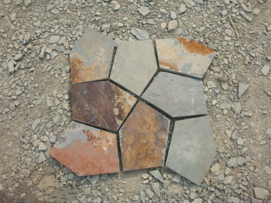 China Rusty Slate Flagstone Walkway/Patio Stones Slate Flagstone Wall Cladding Landscaping Stones supplier