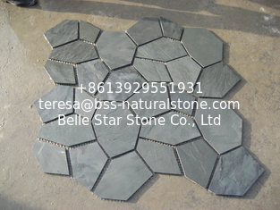 China Green Slate Flagstone Walkway/Wall Cladding Natural Slate Flagstone Patio Stones Landscaping supplier