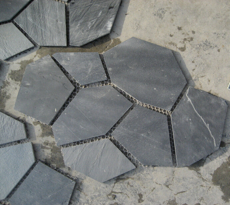 China Black Slate Flagstone Walkway Pavers Patio Stones Flooring Flagstone Wall Landscaping Stones supplier