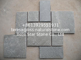 China Grey Riven Slate Flagstone Patio Natural Slate Paving Stone Grey Meshed Flagstone Wall supplier