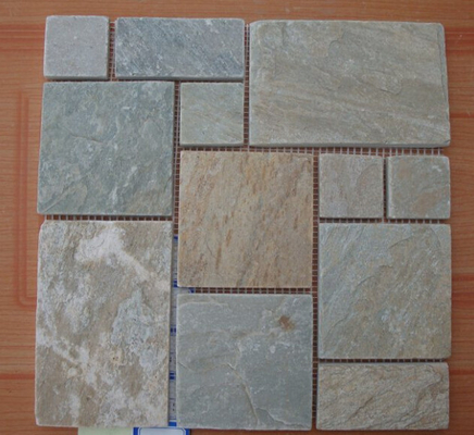 China Oyster Split Face Slate Flagstone Patio Natural Flagstone Mosaic Wall Oyster Paving Stones supplier