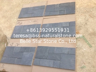 China Black Split Face Slate Flagstone Patio Riven Stone Pavers Natural Slate Paving Stone for Floor supplier