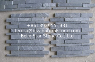China Natural Stone Mosaic Pattern Black Slate Mosaic Wall Tiles Black Mosaic Floor Tiles supplier