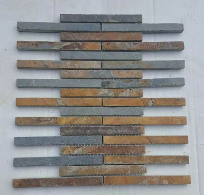 China China Rusty Slate Stone Mosaic Tile Natural Mosaic Pattern Multicolor Slate Mosaic Wall Tiles supplier