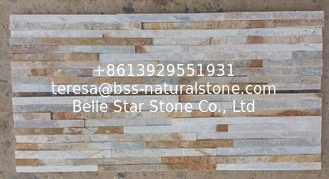 China Oyster Split Face Slate Waterfall Shape Ledgestone Beige Thin Stone Veneer Real Stone Cladding supplier