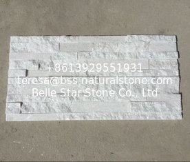 China Super White Quartzite Stone Cladding Snow White Quartzite Ledgestone Natural Stone Veneer supplier