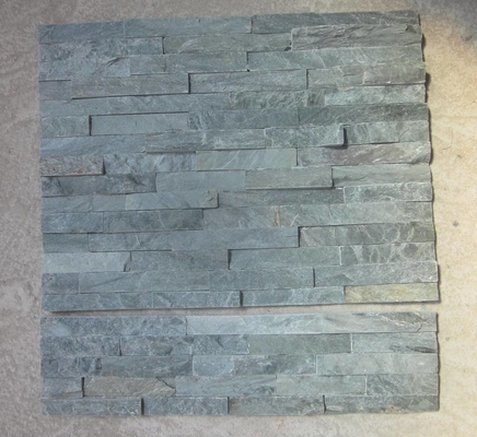 China Green Slate Stone Panel Natural Stone Z Cladding Fireplace Thin Stone Veneer Slate Ledgestone supplier