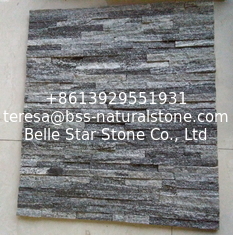 China Grey Quartzite Waterfall Shape Culture Stone,Outdoor Landscaping Wall Stone Panel,Thin Stone Veneer supplier