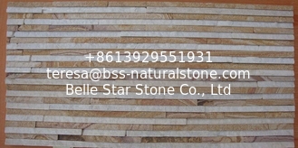 China White Quartzite Yellow Sandstone Waterfall Shape Stacked Stone,Natural Thin Stone Veneer for Wall supplier