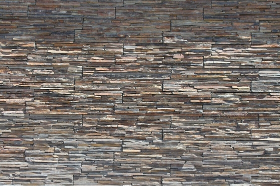China Slim Strip Rusty Slate Ledgestone, Slate Cemented Culture Stone,Thick Real Stacked Stone for Wall supplier