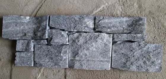 China Black Quartzite Cemented Z Stone Cladding,Quartzite Stacked Stone,Natural Culture Stone Veneer supplier