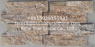 China Yellow Granite S Cut Stone Cladding,Natural 18x35 S Stone Panel,Real Granite Thin Stone Veneer supplier