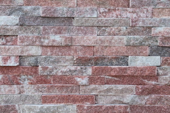 China Peach Quartzite Thin Stone Veneer,Indoor Stacked Stone Wall Panel,Outdoor Culture Stone Cladding supplier