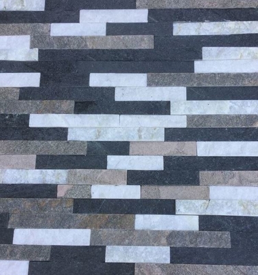 China White/Black/Pink Mixed Colors Quartzite Stone Cladding,Indoor Thin Stone Veneer,Stacked Stone supplier