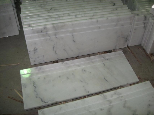 China China White Marble Stairs &amp; Risers, Guangxi White Marble Non-Slip Stairs Tread, China Carrara Marble Steps,Staircase supplier