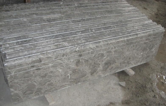 China China Overlord Flower Marble Stair &amp; Risers,Glory Gray Marble Steps,King Flower Grey Marble Staircase,Marble Stair Tread supplier