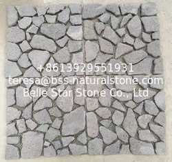 China Black Lava Stone Mosaic,Natural Stone Mosaic Pattern,Basalt Mosaic Wall Tiles,Interior Stone Mosaic supplier