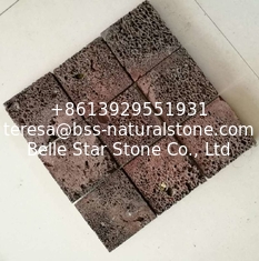 China Red Lava Stone Mosaic,Natural Stone Mosaic Pattern,Basalt Mosaic Wall Tiles,Interior Stone Mosaic supplier