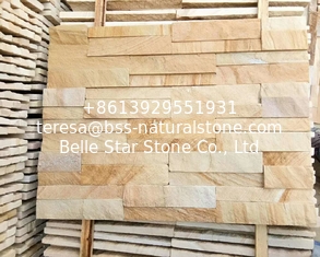 China Yellow Wooden Sandstone Wall Panels,Sandstone Stacked Stone,Natural Culture Stone,Yellow Ledgestone supplier