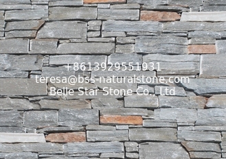 China Grey Slate Zclad Stacked Stone,Natural Stone Cladding,Grey Culture Stone Backed Cement,Outdoor Landscaping Stone Panels supplier