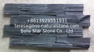 China Chinese Black Slate Zclad Stone Panel,Charcoal Slate Stone Cladding,Carbon Black Slate Stacked Stone,Slate Culture Stone supplier