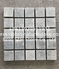 China Blue Limestone Meshed Flagstone,Stone on Net,Walkway,Pavers,Grey Wall Tiles,Decor Stone supplier