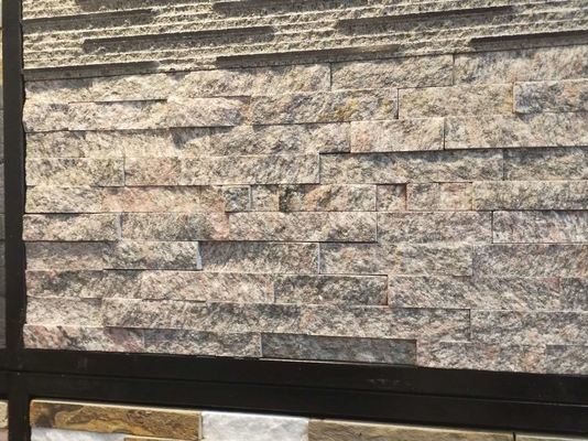 China Rose Granite Culture Stone,Natural Stone Cladding,Stacked Stone,Ledger Stone Panels supplier