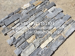 China Blue Quartzite Natural Stacked Stone Wall Cladding Back With Cement supplier